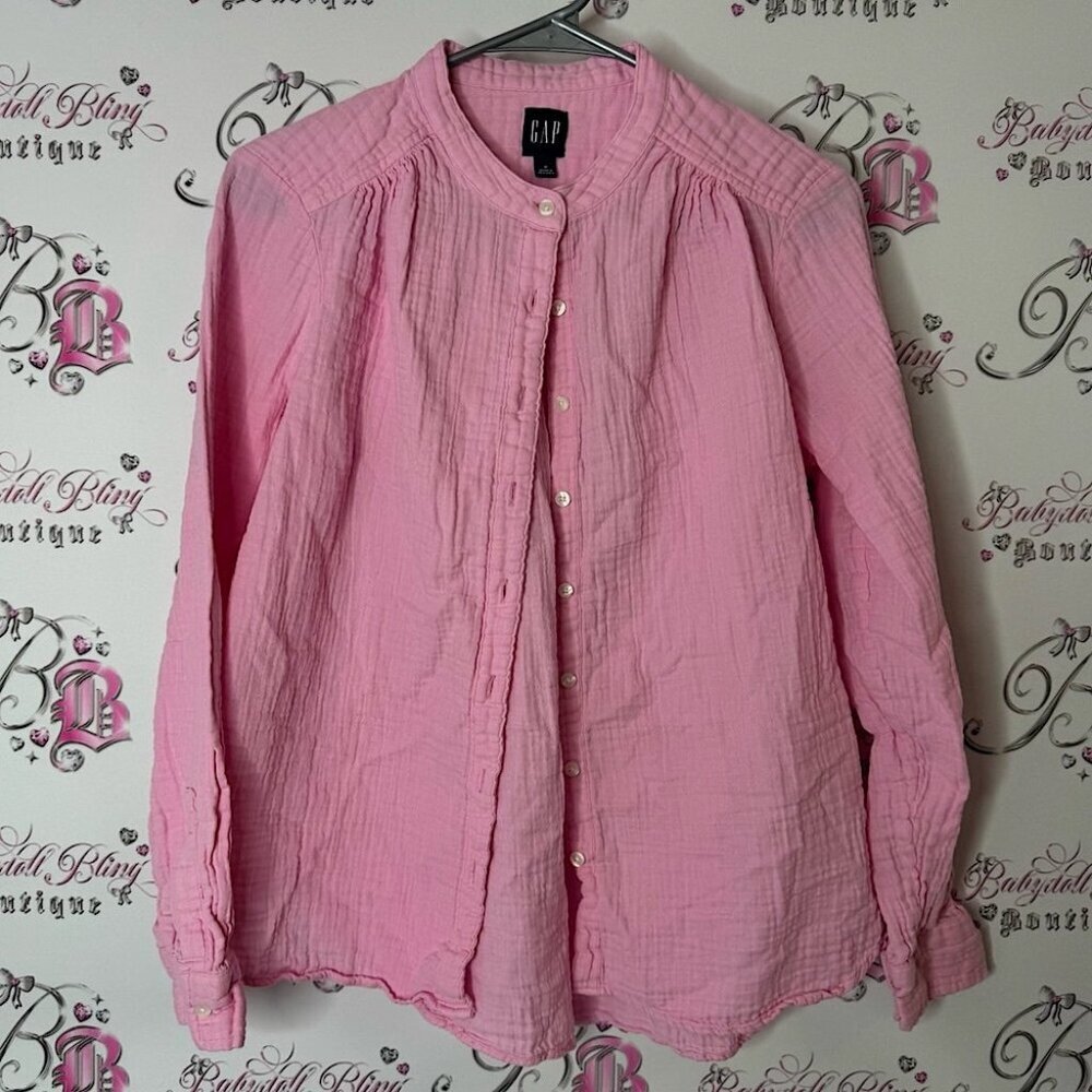 GAP button down Pink Shirt dress shirt style light weight flowy